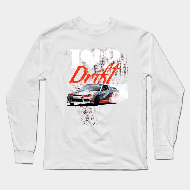 I Love to Drift Drift Car Design Long Sleeve T-Shirt by allovervintage